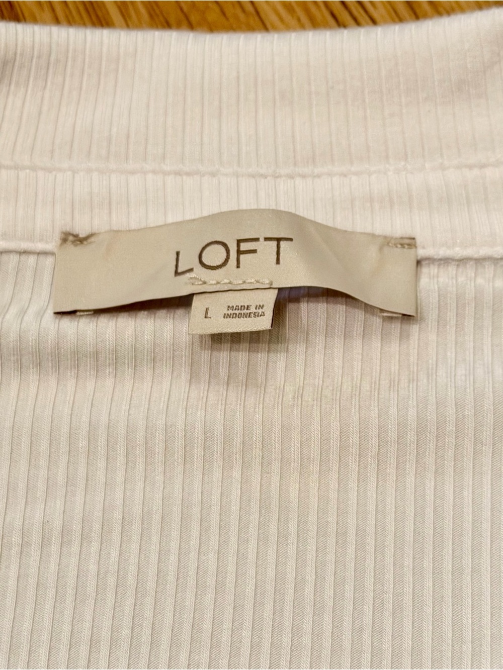 LOFT White Stretch Ribbed Polo - Picture 2 of 4